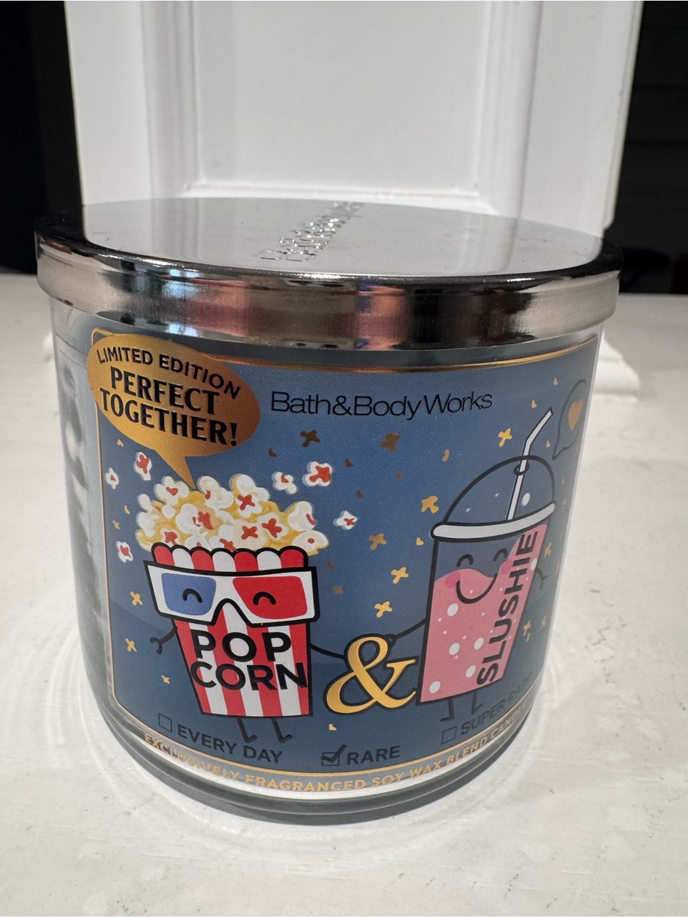 Bath & Body Works Limited Edition Popcorn & Slushie Candle - Blue NWT